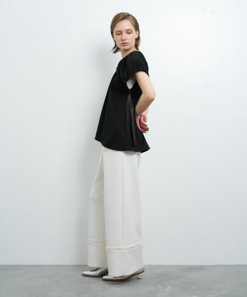 LANVIN en Bleu / ランバン オン ブルー Tシャツ | ギャザーネックドロストカットソー | 詳細7