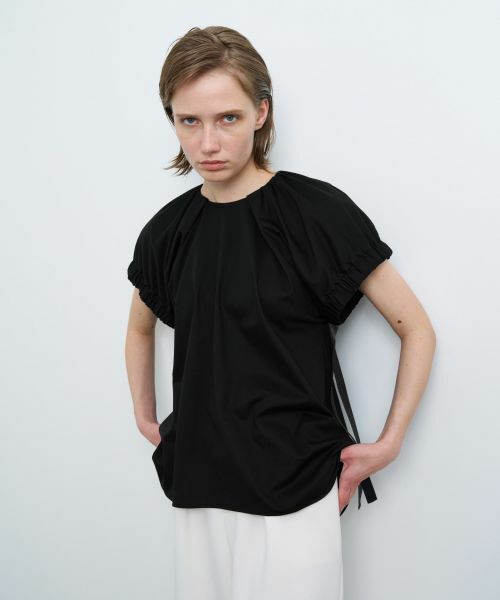 LANVIN en Bleu / ランバン オン ブルー Tシャツ | ギャザーネックドロストカットソー | 詳細9