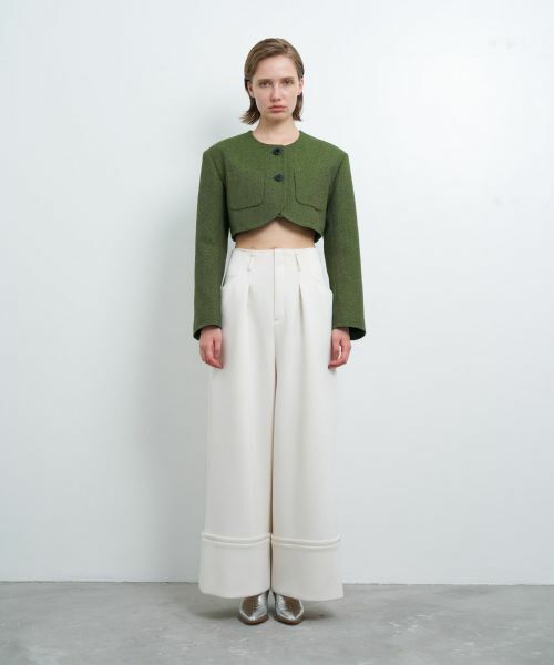 LANVIN en Bleu / ランバン オン ブルー テーラードジャケット | メランジツイードクロップドジャケット | 詳細1