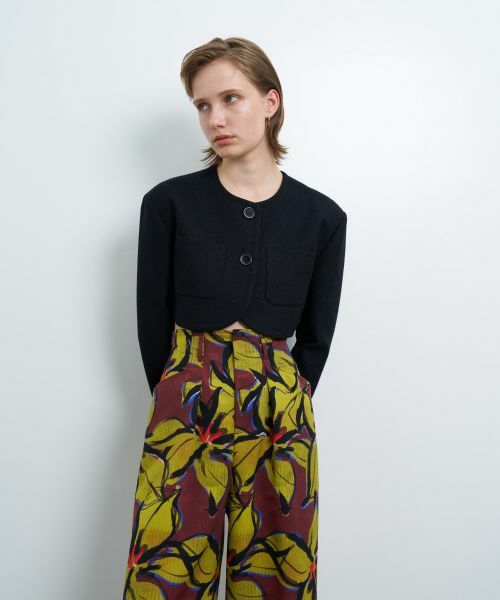 LANVIN en Bleu / ランバン オン ブルー テーラードジャケット | メランジツイードクロップドジャケット | 詳細14