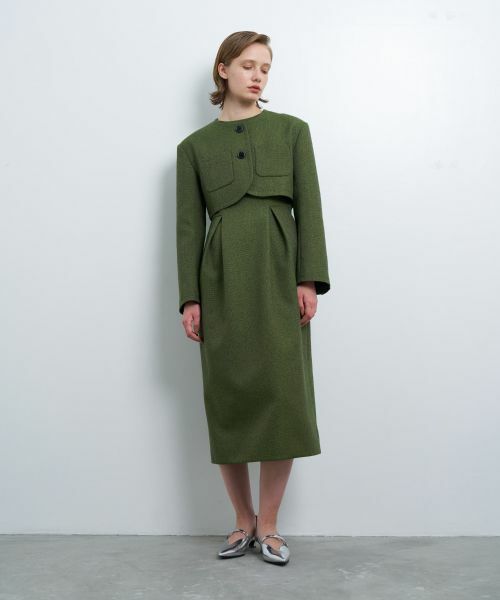 LANVIN en Bleu / ランバン オン ブルー テーラードジャケット | メランジツイードクロップドジャケット | 詳細4