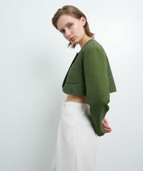 LANVIN en Bleu / ランバン オン ブルー テーラードジャケット | メランジツイードクロップドジャケット | 詳細5