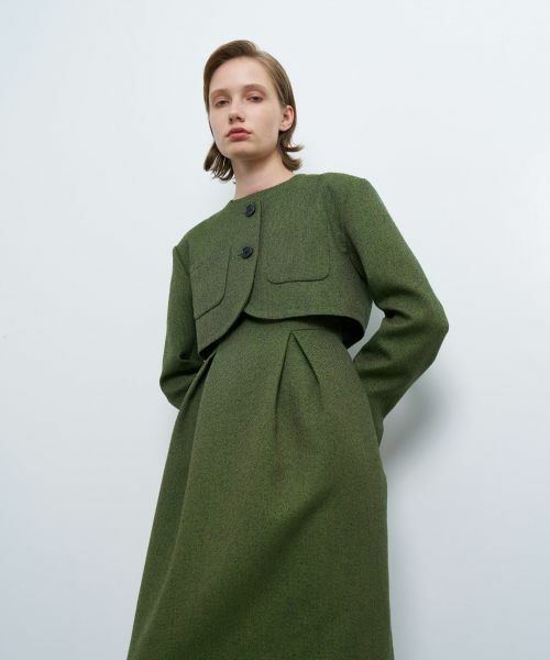 LANVIN en Bleu / ランバン オン ブルー テーラードジャケット | メランジツイードクロップドジャケット | 詳細7