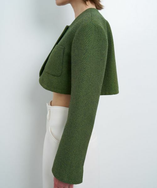 LANVIN en Bleu / ランバン オン ブルー テーラードジャケット | メランジツイードクロップドジャケット | 詳細9