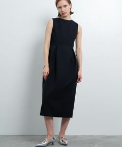 LANVIN en Bleu / ランバン オン ブルー ドレス | メランジツイードタックワンピース