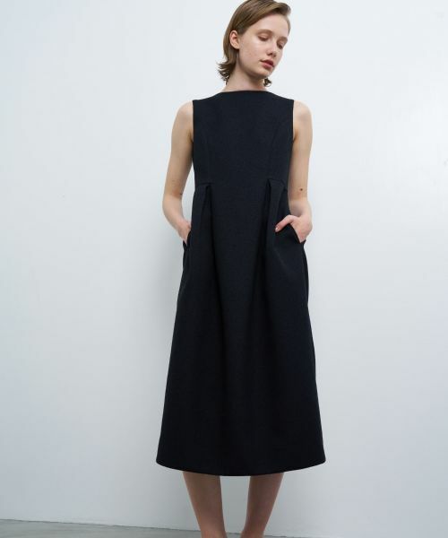 LANVIN en Bleu / ランバン オン ブルー ドレス | メランジツイードタックワンピース | 詳細1