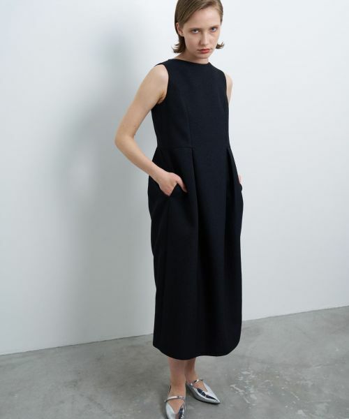 LANVIN en Bleu / ランバン オン ブルー ドレス | メランジツイードタックワンピース | 詳細5