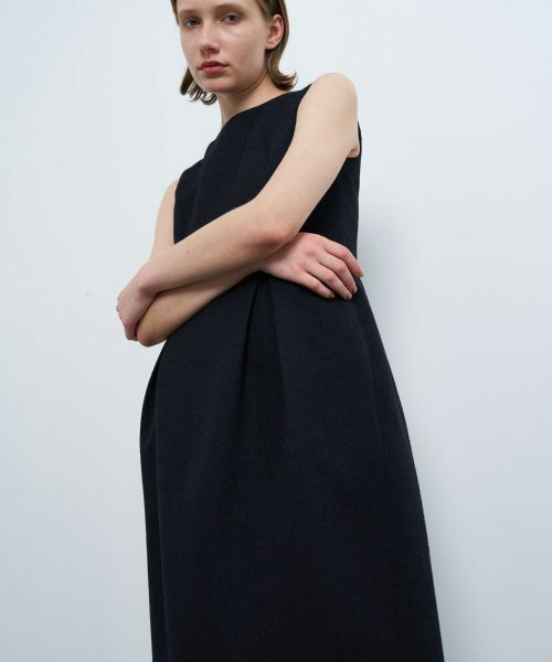 LANVIN en Bleu / ランバン オン ブルー ドレス | メランジツイードタックワンピース | 詳細6