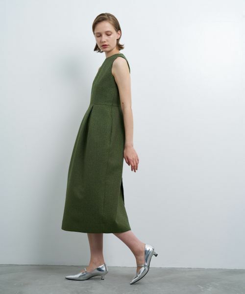 LANVIN en Bleu / ランバン オン ブルー ドレス | メランジツイードタックワンピース | 詳細8