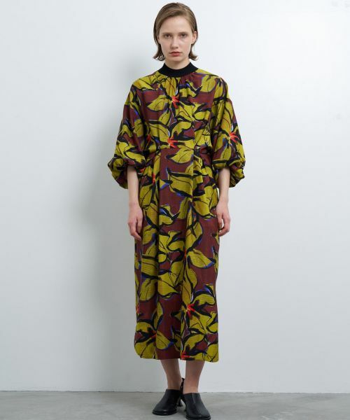 LANVIN en Bleu/ランバン オン ブルー BlueAmberプリントワンピース ブラウン 36