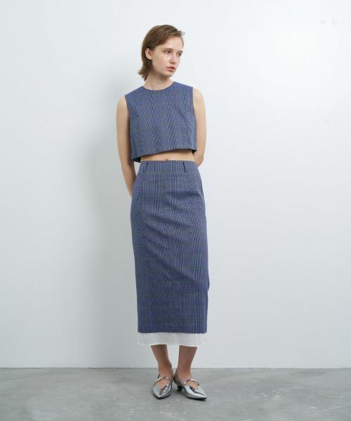 LANVIN en Bleu / ランバン オン ブルー ロング・マキシ丈スカート | 尾州クラシックチェックタイトスカート | 詳細1