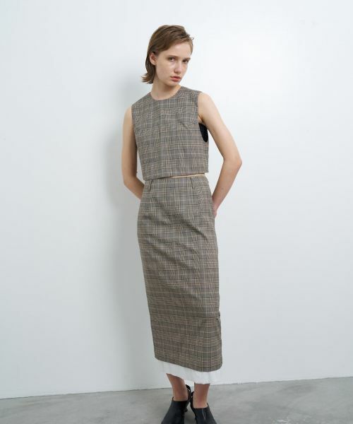 LANVIN en Bleu / ランバン オン ブルー ロング・マキシ丈スカート | 尾州クラシックチェックタイトスカート | 詳細13