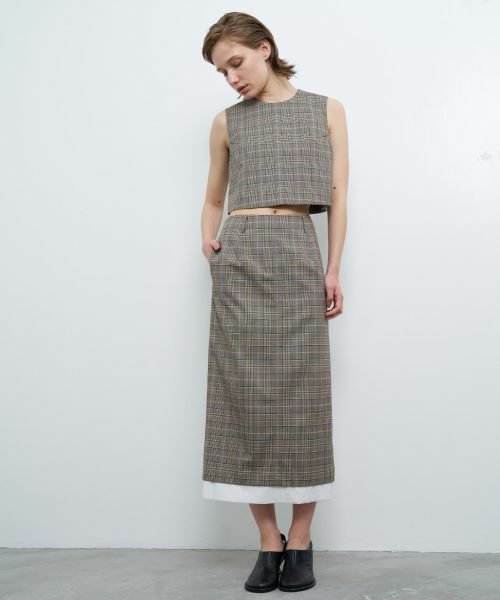 LANVIN en Bleu / ランバン オン ブルー ロング・マキシ丈スカート | 尾州クラシックチェックタイトスカート | 詳細14