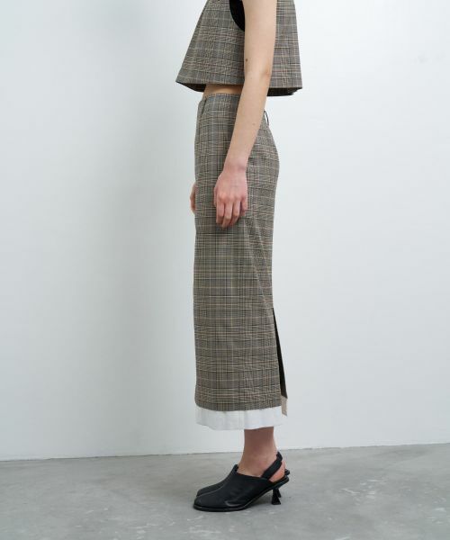 LANVIN en Bleu / ランバン オン ブルー ロング・マキシ丈スカート | 尾州クラシックチェックタイトスカート | 詳細15