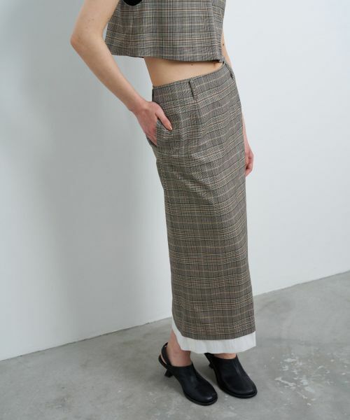 LANVIN en Bleu / ランバン オン ブルー ロング・マキシ丈スカート | 尾州クラシックチェックタイトスカート | 詳細16