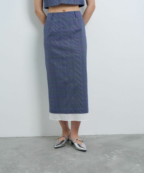 LANVIN en Bleu / ランバン オン ブルー ロング・マキシ丈スカート | 尾州クラシックチェックタイトスカート | 詳細4