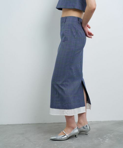 LANVIN en Bleu / ランバン オン ブルー ロング・マキシ丈スカート | 尾州クラシックチェックタイトスカート | 詳細5