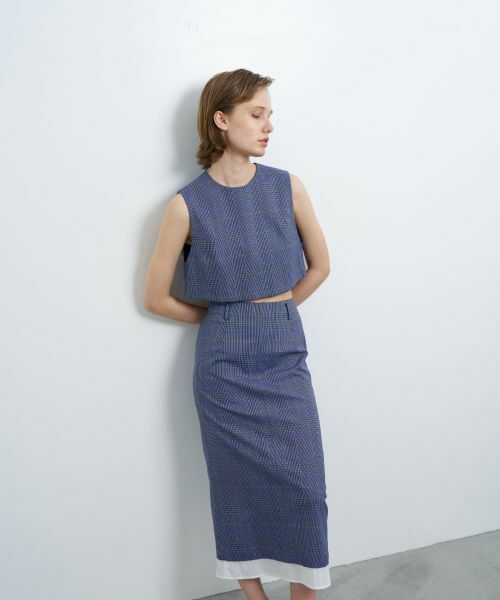 LANVIN en Bleu / ランバン オン ブルー ロング・マキシ丈スカート | 尾州クラシックチェックタイトスカート | 詳細7