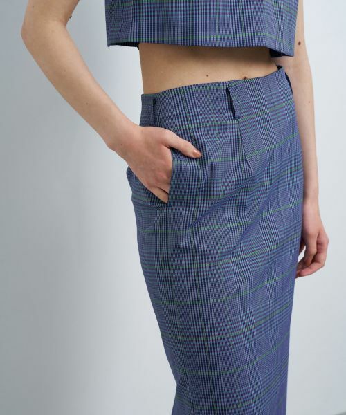 LANVIN en Bleu / ランバン オン ブルー ロング・マキシ丈スカート | 尾州クラシックチェックタイトスカート | 詳細8