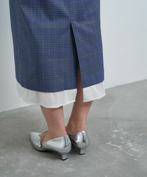 LANVIN en Bleu / ランバン オン ブルー ロング・マキシ丈スカート | 尾州クラシックチェックタイトスカート | 詳細9