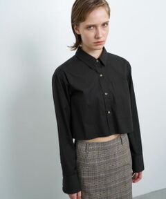 LANVIN en Bleu / ランバン オン ブルー シャツ・ブラウス | ハート釦バックフレアクロップドシャツ