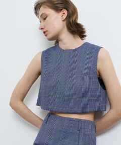 【新品タグ付き】ランバンオンブルー　シャドーチェックオープンショルダーワンピース シャドーチェックオープンショルダーワンピース | ランバン オン