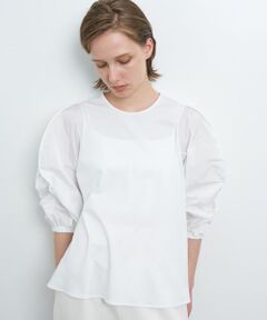 LANVIN en Bleu / ランバン オン ブルー Tシャツ | ギャザースリーブコンビカットソー