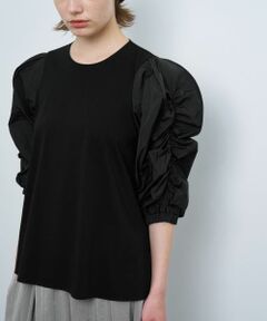 LANVIN en Bleu / ランバン オン ブルー Tシャツ | ギャザースリーブコンビカットソー