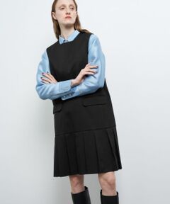 LANVIN en Bleu / ランバン オン ブルー ドレス | プリーツヘムウールツイルワンピース