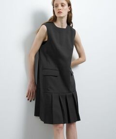 LANVIN en Bleu / ランバン オン ブルー ドレス | プリーツヘムウールツイルワンピース