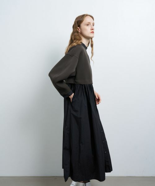 LANVIN en Bleu / ランバン オン ブルー ドレス | シャツスカートカットコンビワンピース | 詳細11