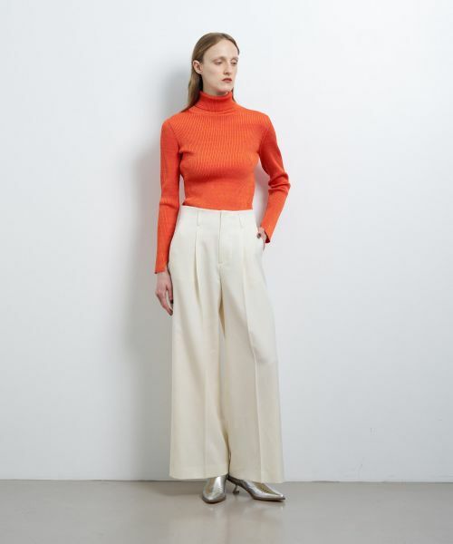 LANVIN en Bleu / ランバン オン ブルー その他パンツ | ウールツイルストレートワイドパンツ | 詳細1