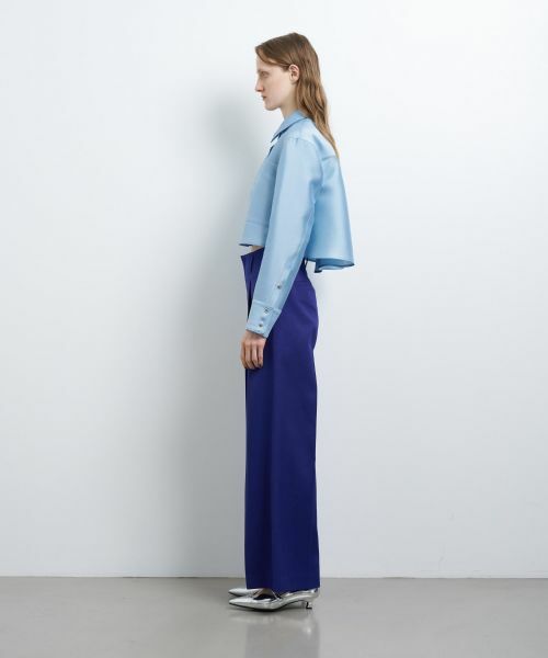 LANVIN en Bleu / ランバン オン ブルー その他パンツ | ウールツイルストレートワイドパンツ | 詳細14