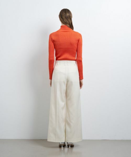 LANVIN en Bleu / ランバン オン ブルー その他パンツ | ウールツイルストレートワイドパンツ | 詳細3