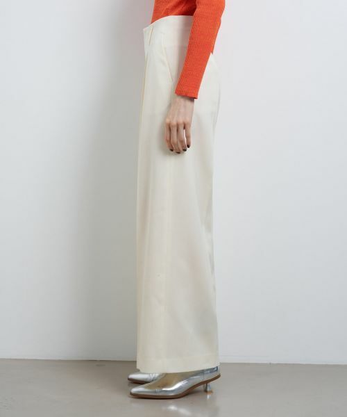 LANVIN en Bleu / ランバン オン ブルー その他パンツ | ウールツイルストレートワイドパンツ | 詳細4