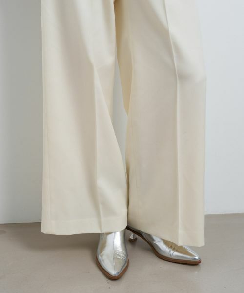 LANVIN en Bleu / ランバン オン ブルー その他パンツ | ウールツイルストレートワイドパンツ | 詳細8