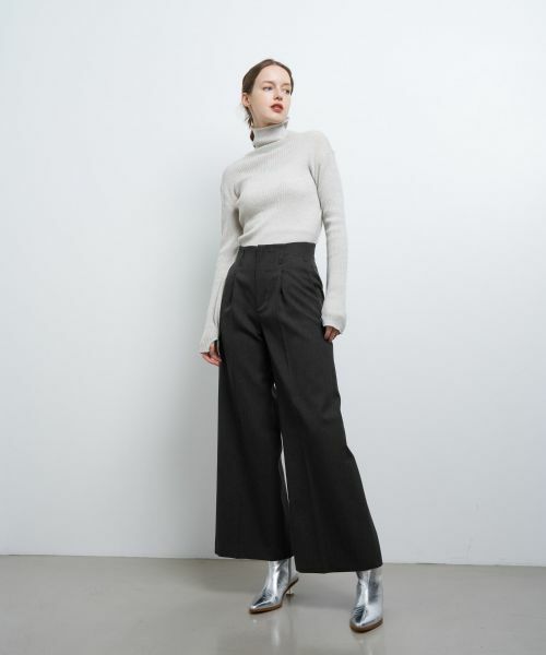 LANVIN en Bleu / ランバン オン ブルー その他パンツ | ウールツイルストレートワイドパンツ | 詳細9