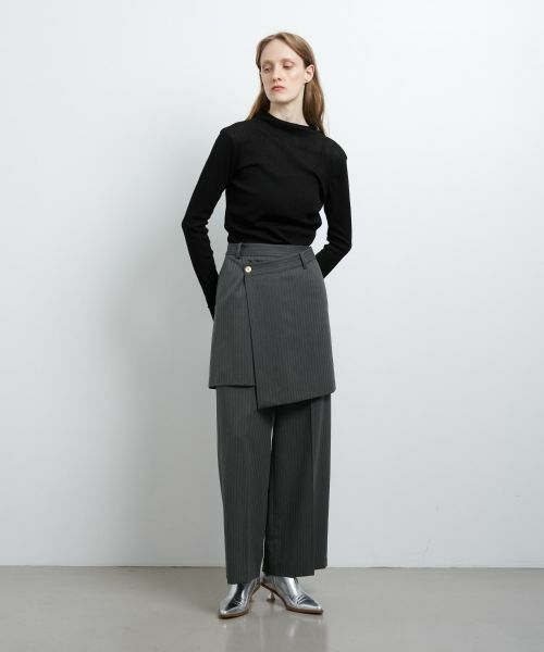 LANVIN en Bleu / ランバン オン ブルー その他パンツ | ストライプレイヤードパンツ | 詳細1