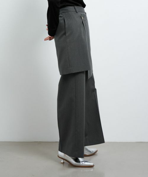 LANVIN en Bleu / ランバン オン ブルー その他パンツ | ストライプレイヤードパンツ | 詳細4