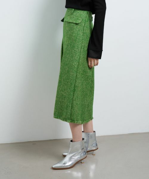 LANVIN en Bleu / ランバン オン ブルー ロング・マキシ丈スカート | ツイードタックスカート | 詳細9