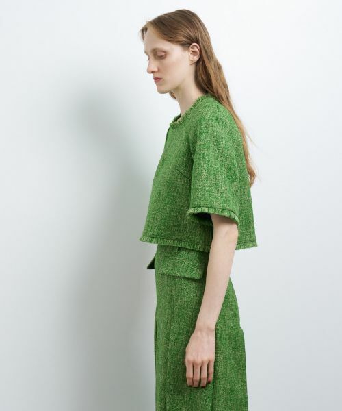 LANVIN en Bleu / ランバン オン ブルー シャツ・ブラウス | ツイードプルオーバーショートブラウス | 詳細11