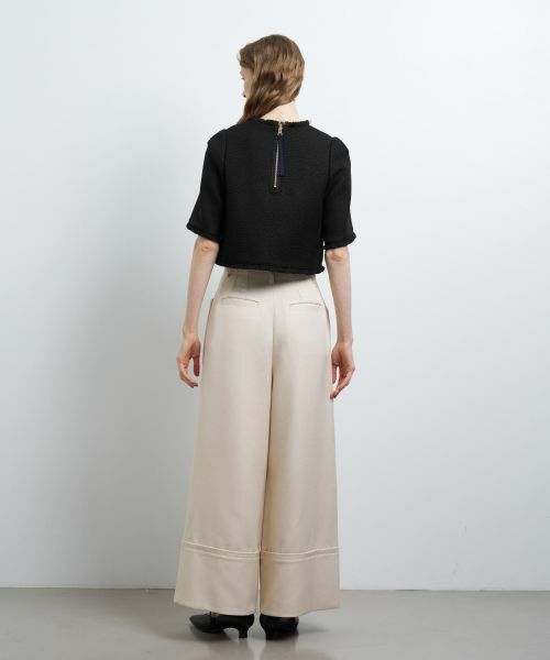 LANVIN en Bleu / ランバン オン ブルー シャツ・ブラウス | ツイードプルオーバーショートブラウス | 詳細3