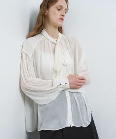 LANVIN en Bleu / ランバン オン ブルー シャツ・ブラウス | シアーヨーリューボウタイブラウス