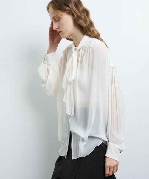 LANVIN en Bleu / ランバン オン ブルー シャツ・ブラウス | シアーヨーリューボウタイブラウス | 詳細4