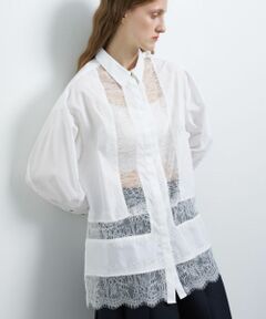 LANVIN en Bleu / ランバン オン ブルー シャツ・ブラウス | レースパターンシャツブラウス