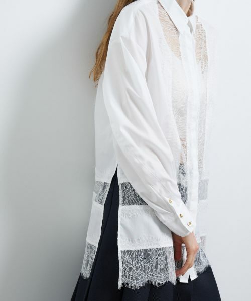 LANVIN en Bleu / ランバン オン ブルー シャツ・ブラウス | レースパターンシャツブラウス | 詳細7