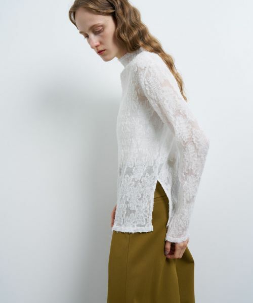 LANVIN en Bleu / ランバン オン ブルー Tシャツ | カットジャガードプリーツトップス | 詳細1