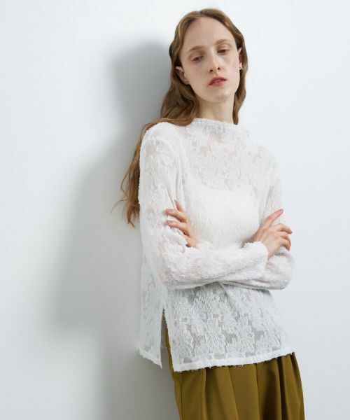 LANVIN en Bleu / ランバン オン ブルー Tシャツ | カットジャガードプリーツトップス | 詳細17