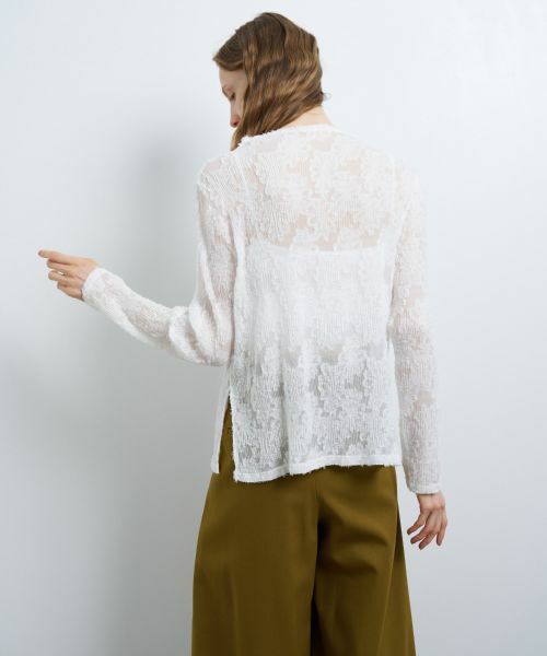 LANVIN en Bleu / ランバン オン ブルー Tシャツ | カットジャガードプリーツトップス | 詳細3