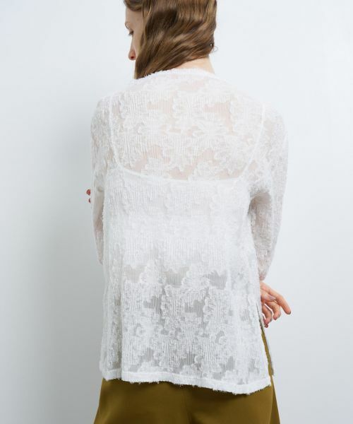 LANVIN en Bleu / ランバン オン ブルー Tシャツ | カットジャガードプリーツトップス | 詳細4